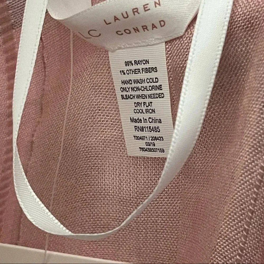 NEW LC Lauren Conrad Women Wrap One Size Pink Striped‎ Boho Open Front Layering